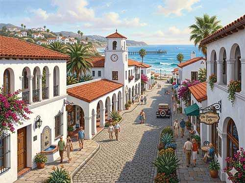 サンクレメンテの街の風景イラスト