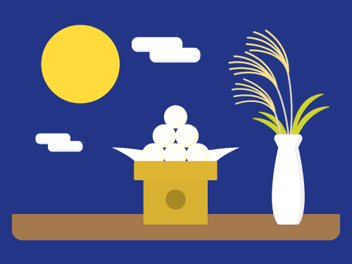 十五夜の月見をイメージしたイラスト