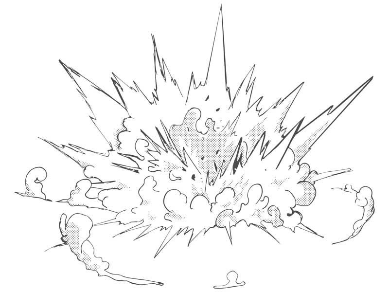 爆破事故をイメージしたイラスト