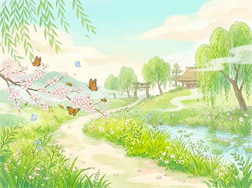 十三夜の月のイラスト
