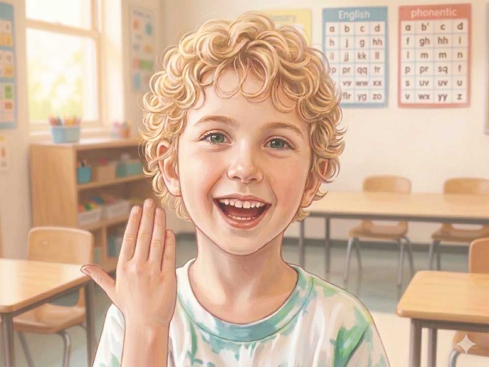 手話で話す女性のイラスト