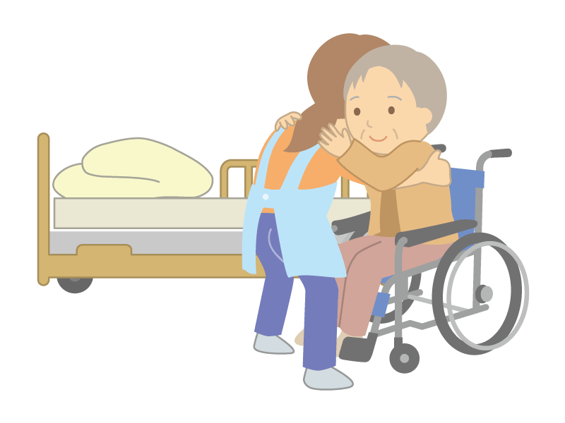 コラム挿絵:介護の様子を描いたイラスト