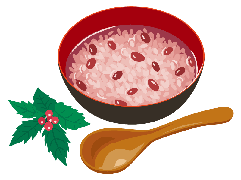 コラム挿絵：小豆粥のイラスト